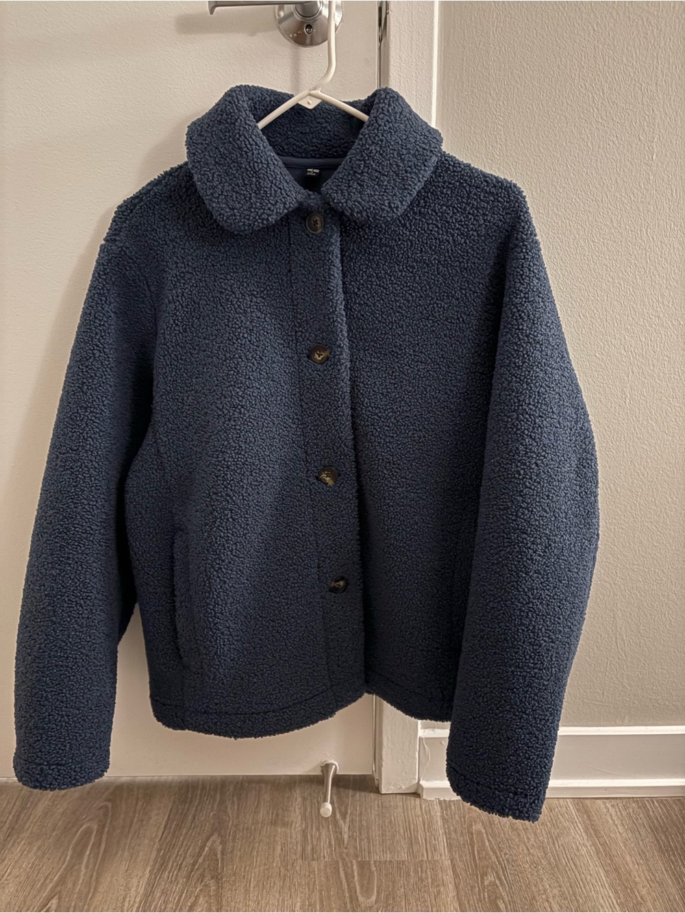 Uniqlo Blue Sherpa Teddy Button-Up Jacket size S
